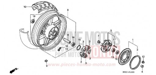 REAR WHEEL CB500R de 1994